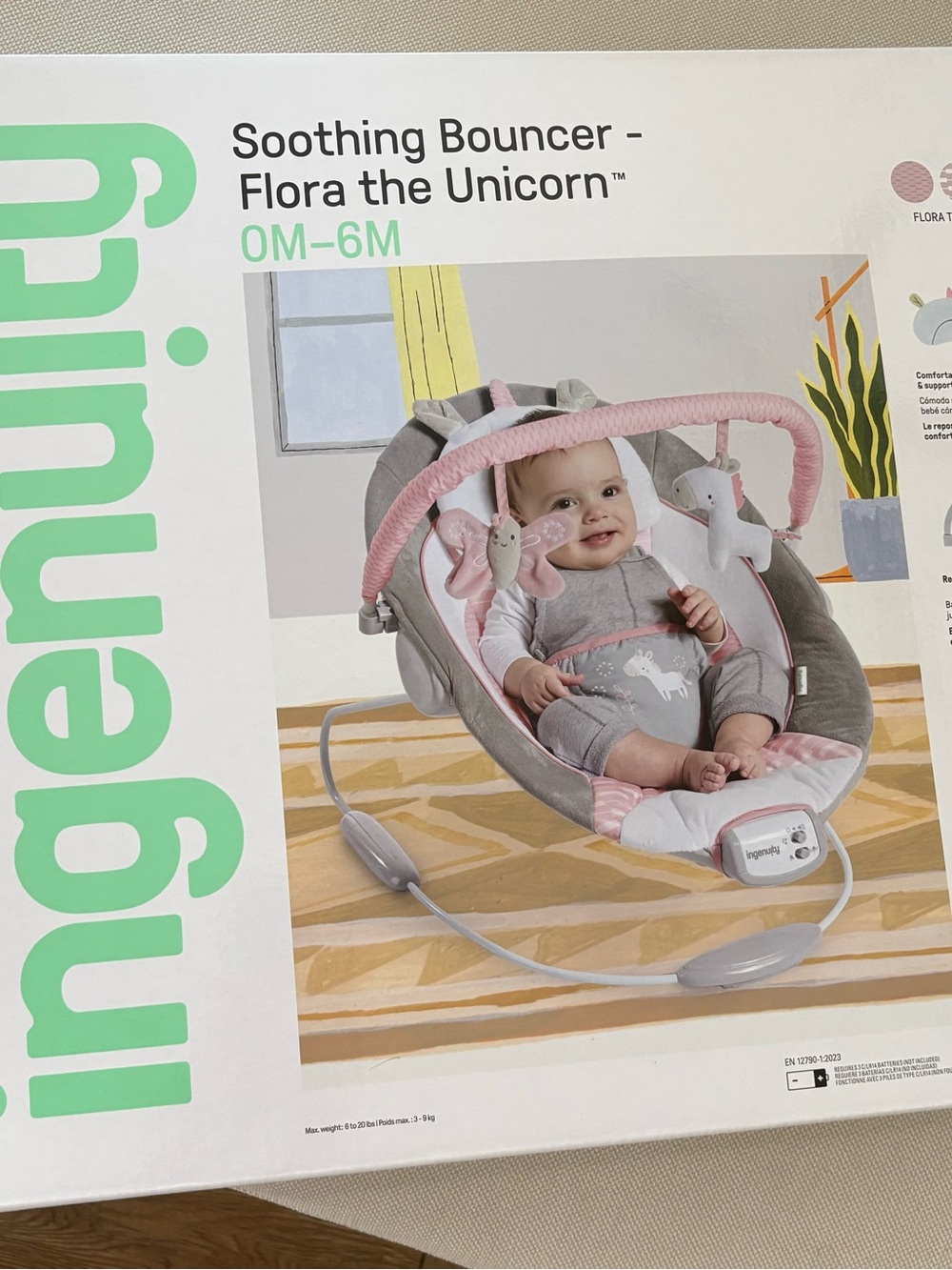 Soothing Baby Bouncer - Pink & Gray